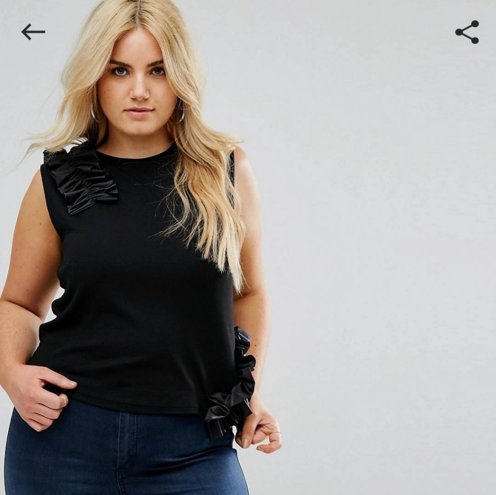 Asos Curve Ponte Top with Ruffles